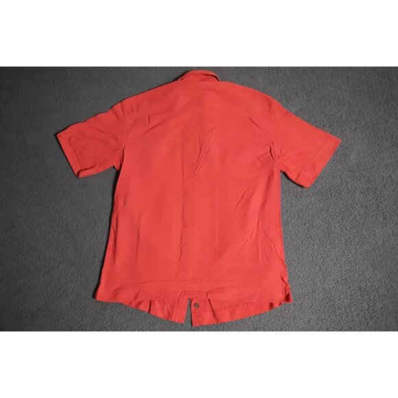 Vintage L.L. Bean Outdoor Button Up Shirt Men M Red Spread Collared Short Sleeve - Picture 5 of 8